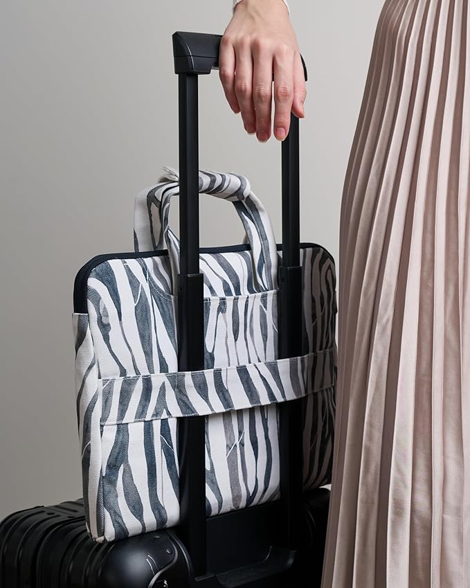 Maison d'Hermine Laptop Bag upto 13.5 inch Stain and water repellent Cotton canvas - Zebra