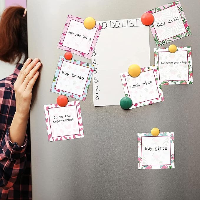 9 Pieces Summer Flamingos Sticky Notes 3x3 Inch Adhesive Summer Flamingos Memo Notes Self-Stick Note Pads for School Office Home Supplies Students Teachers Present