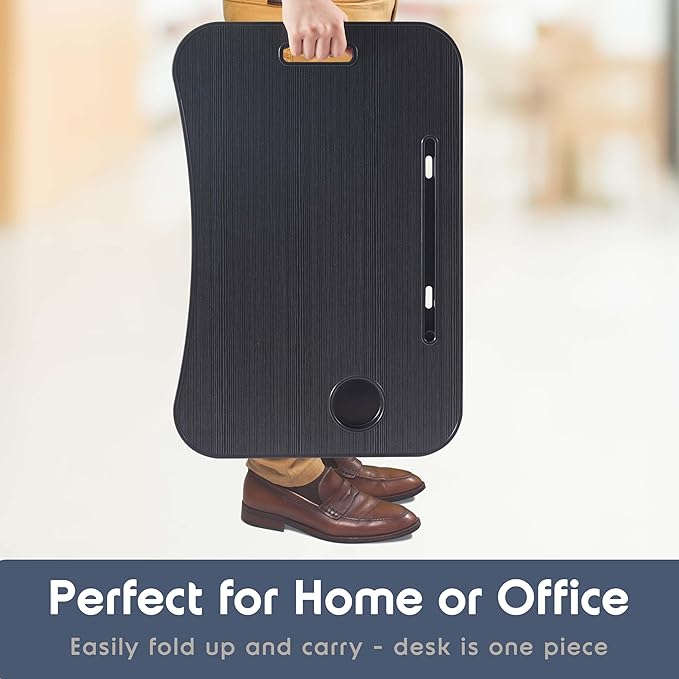 Laptop Bed Tray Table, Adjustable Laptop Stand, Portable Lap Desks with Foldable Legs, Reading Desk for Sofa Couch Floor - Large