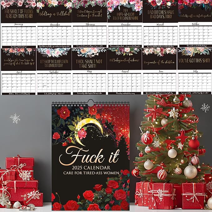 2025 FU-CK IT Calendar| Care for Tired-Ass Women Calendar | F-uck It Calendar Funny Home Office Wall Calendar Funny Party Gift- Funny Monthly Calendar Gag Gift for