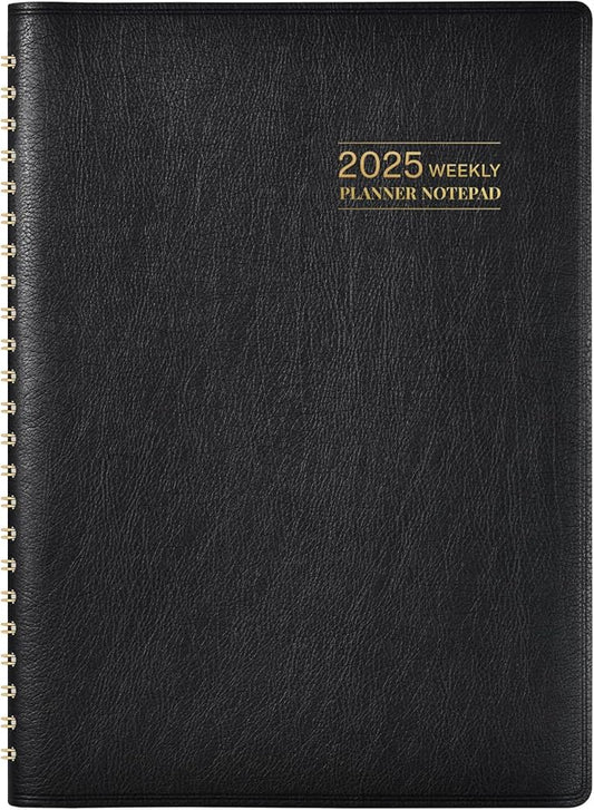 2025 Planner - 3-Layer Down Weekly & Monthly Planner Notepad, 8.5'' x 6.4''(A5 Size), JAN 2025 - DEC 2025, Appointment Book, 60 Minutes Intervals, Monthly Tab, Spiral Bound, Back Pocket, Julian Date
