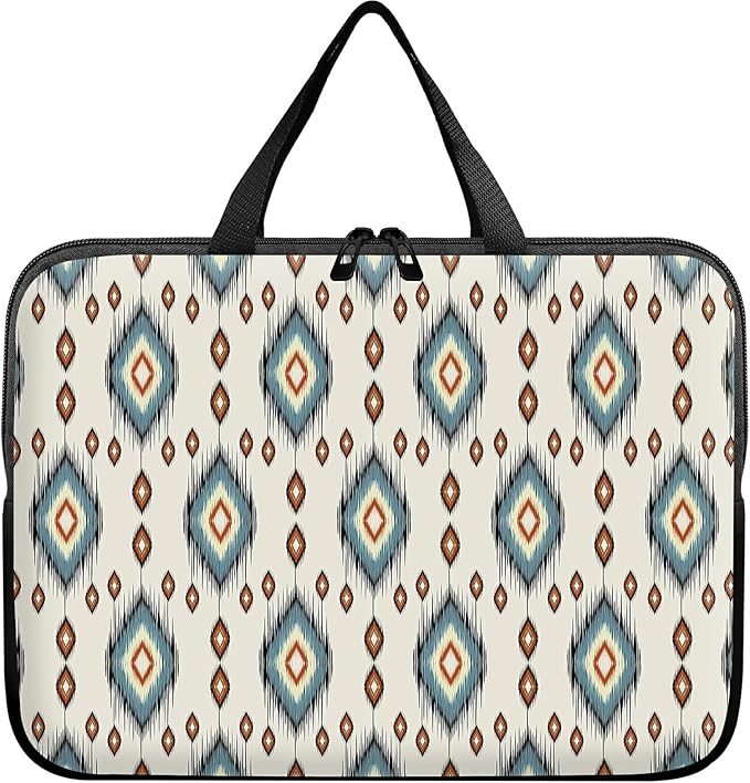 Laptop Sleeve Case Bag 15 inch, Geometric Ethnic Oriental Slim Carrying Case Durable Handbag Travel Laptop Bag for 15 inch MacBook Air M3/M2/15 Pro/Surface Laptop 7/6/5/4/3/ Dell XPS 15 Plus