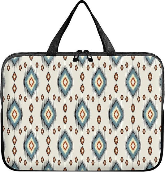 Laptop Sleeve Case Bag 15 inch, Geometric Ethnic Oriental Slim Carrying Case Durable Handbag Travel Laptop Bag for 15 inch MacBook Air M3/M2/15 Pro/Surface Laptop 7/6/5/4/3/ Dell XPS 15 Plus