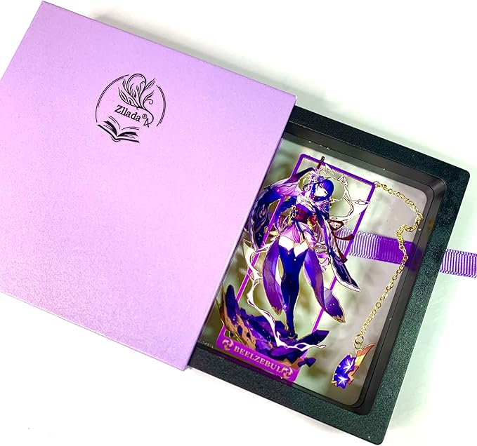 Genshin Impact Beelzebul Bookmarks Tabletop Decoration with 3D Display Box for Women Men Sisters Friends Birthday Gifts Book Marks for Book Lovers - Zllada