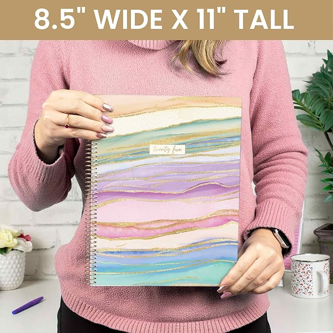 bloom daily planners 2025 Planner (8.5" x 11") Calendar Year Day Planner (January 2025 - December 2025) - Weekly & Monthly Agenda Organizer with Stickers & Tabs - Watercolor Waves