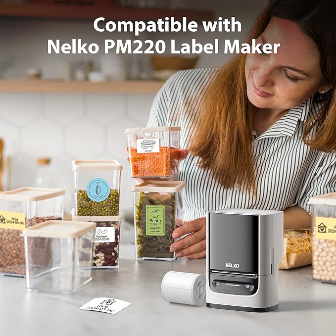 Thermal Labels for Nelko PM220 Label Maker, 2'' x 3.15'' (50x80mm) Thermal Sticker Label, Waterproof, Multi-Purpose Label Tape, 1 Roll of 100 Self-Adhesive Thermal Paper (White)