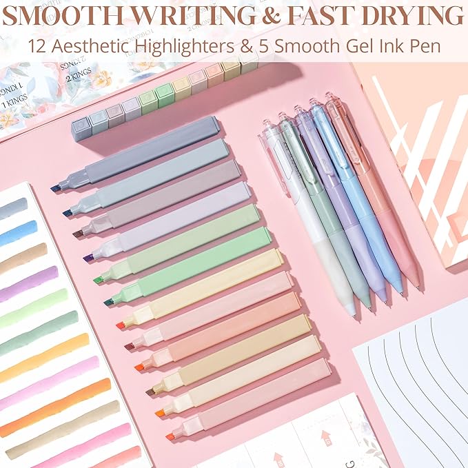 Bible Cover for Women Bible Case, Large Bible Bag w/Shoulder Strap, Bible Study Supplies Bible Journaling Kit Pink Book Carrying Case with Bible Highlighters, Christmas Christian Gifts for Women Lady