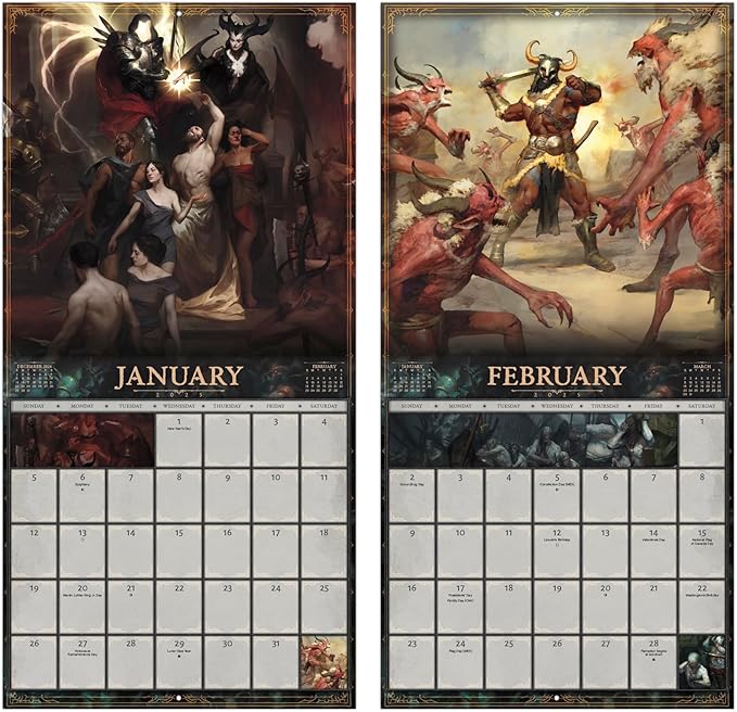 2025 Diablo 4 Wall Calendar & Push Pins