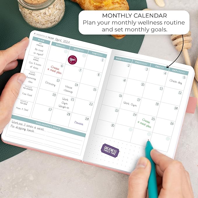 Clever Fox Food Journal Pocket - Daily Food Diary, Meal Planner to Track Calories & Nutrients, Weight Loss Tracker Notebook, 4x5.5” (Light Pink)