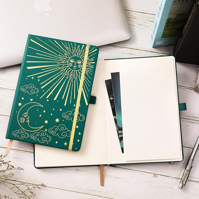 Frasukis Journaling Notebooks - Lined Journal with Thick Paper, 8.5" X 6.4", 144 Pages, Notebooks College Ruled, Banded with Exquisite Inner Pocket