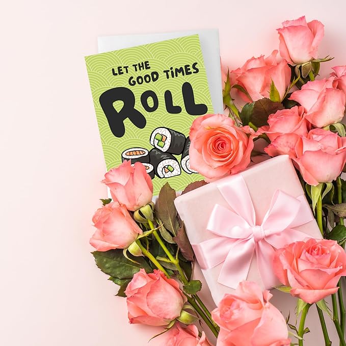 Funny Naughty Birthday Card,Dirty Card for 18th 16th 21st 30th 40th 50th 60th 65th Bday,Happy Birthday Greeting Card (Let the Good Times Roll,Sushi)
