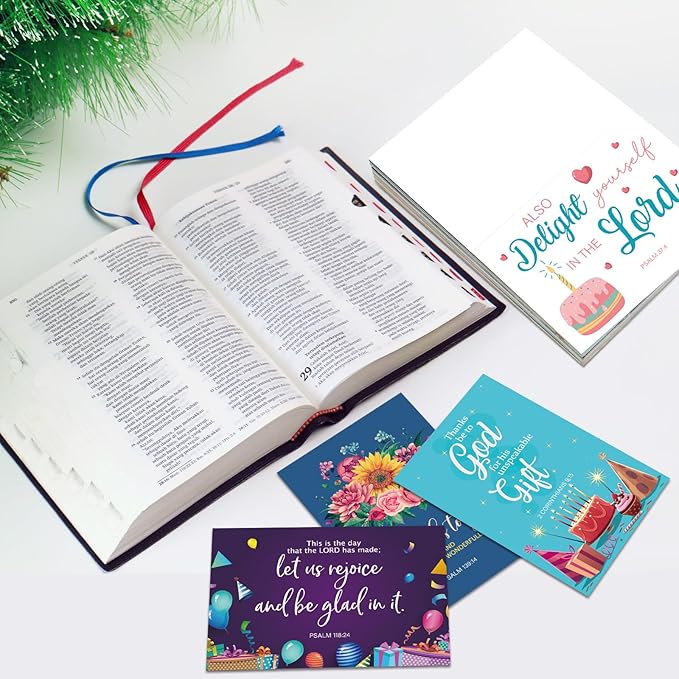 Zhanmai 80 Pack 4 x 6 Inch Religious Christian Birthday Cards Bulk with Scripture Assorted Bible Verse Designs Christian Blessings Birthday Cards with Envelopes (Classic Style)