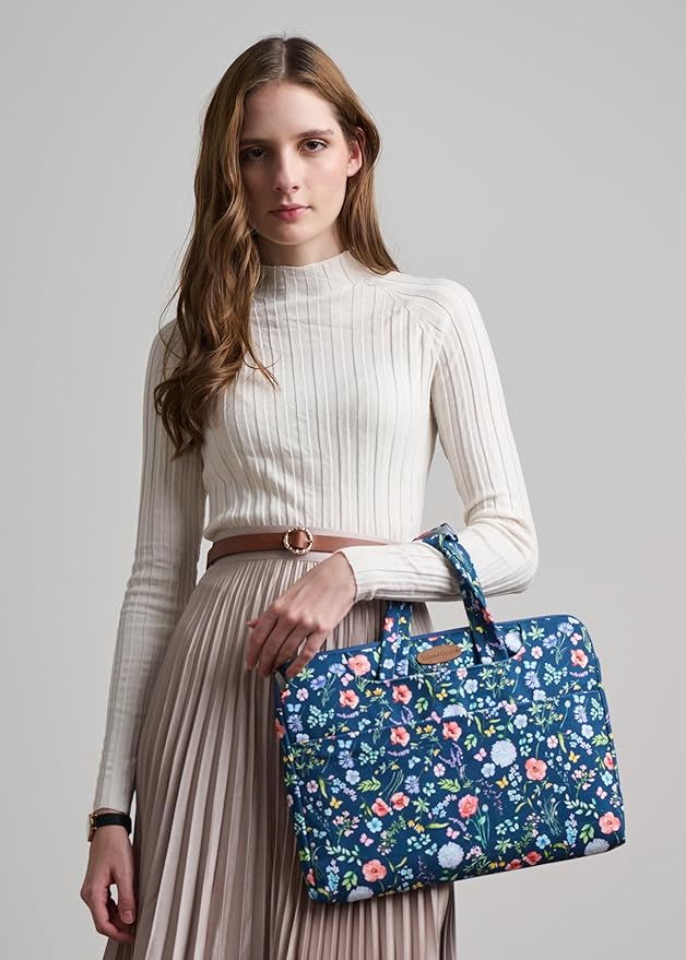 Maison d'Hermine Laptop Bag upto 15.6 inch Stain and water repellent Cotton canvas - Just Florals