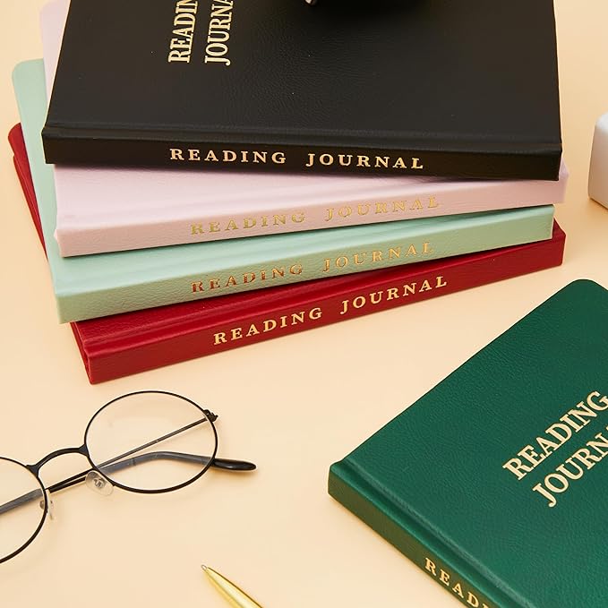 Reading Journal Book Lovers Gifts Hardcover Leather Readers Log Track Reading with 65 Book Reviews, 5.8”x8.3”, DarkGreen