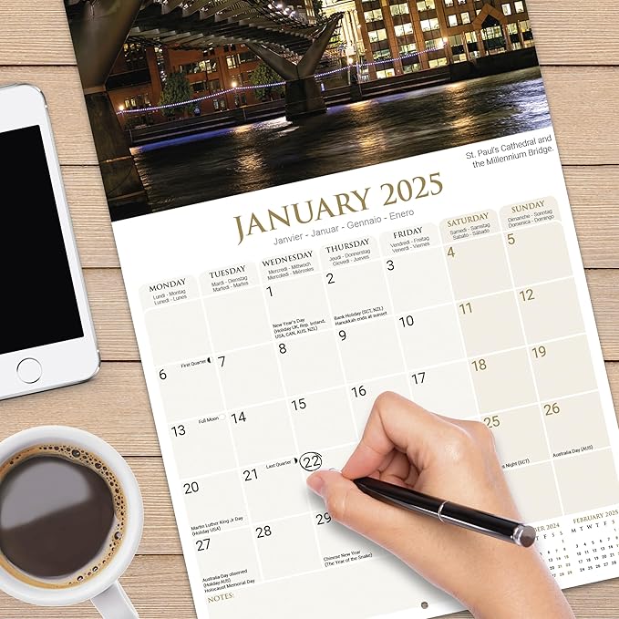 2025 London Wall Calendar, 12X12, Avonside Publishing