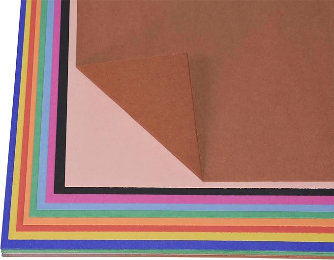 School Smart Railroad Board, 4-Ply, 22 x 28 Inches, Assorted Colors, 100 Boards - 1485740