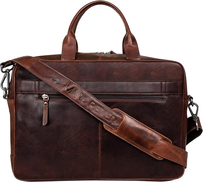 Marc Peter Laptop Bag Los Angeles I Leather Shoulder bag for 15.6 inch Laptop I Briefcase for men and women