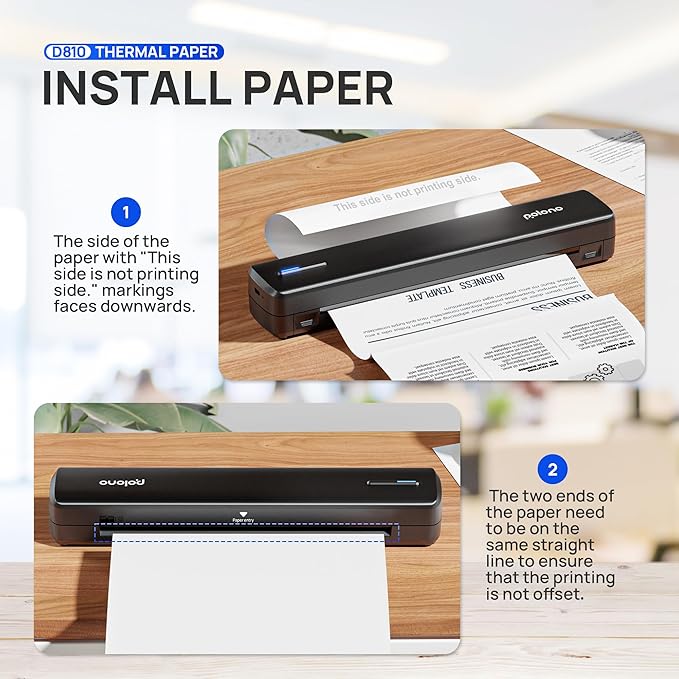 POLONO D810 Thermal Printer Paper 8.5 x 11 Inch, Advanced Thermal Printing, US Letter Size Thermal Paper Compatible with D810, Folded, Continuous, Size 8.5" x 11", 200 Sheets