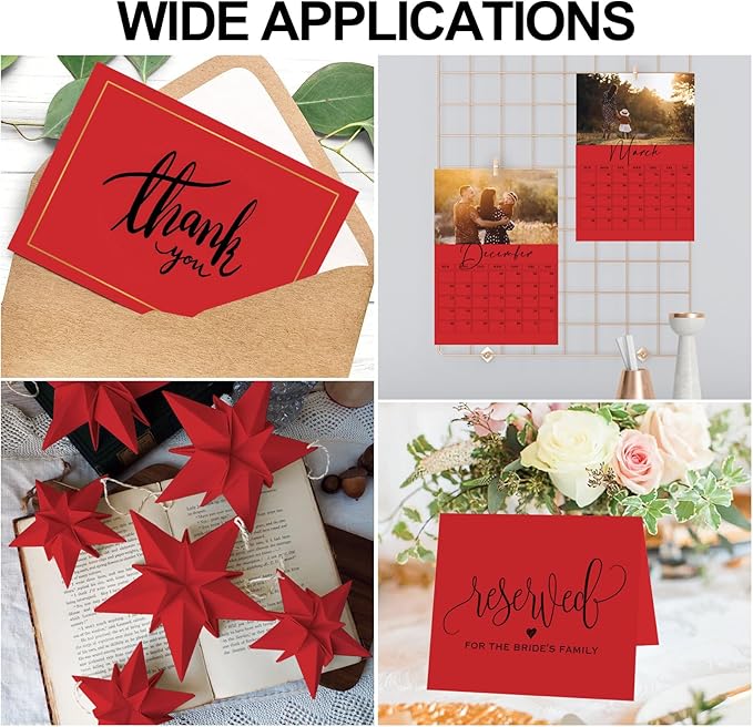 Joyberg Red Cardstock 8.5 x 11, 230gsm Cover Cardstock Paper, 85 Lb Heavy Card Stock for Printer, Card Stock Paper for Invitations, Scrapbooking, Crafts, Diy Cards, Decoration, Drawing (30 Sheets)