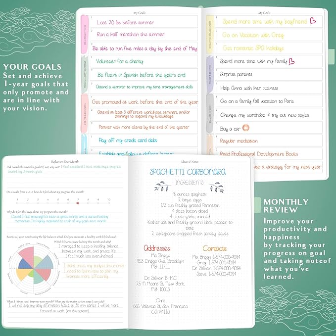Legend Planner PRO Hourly Schedule - Weekly & Daily Organizer with Time Slots. Appointment Book Journal for Work & Personal, A4 (Aquamarine)