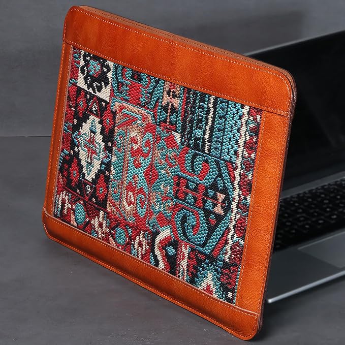 14 Inch Genuine Leather Laptop Sleeve for 14 Inch MacBook Pro/Max M3 M2 M1 Notebook Laptop Case,Laptop Sleeve Cover for 14 Inch Notebook,Mac Travel Case, Laptop Protective Pouch,Brown