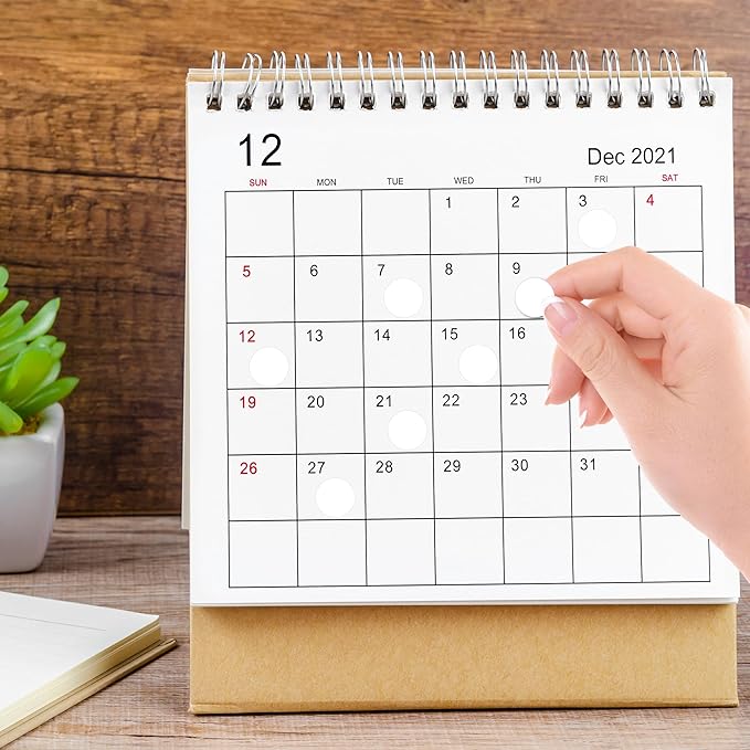 PARLAIM 0.75 inch Diameter Colored Dot Stickers 4 Rolls Pack 4000pcs White Round Label Color Coding Marking Stickers Permanent Adhesive for Garage Sale