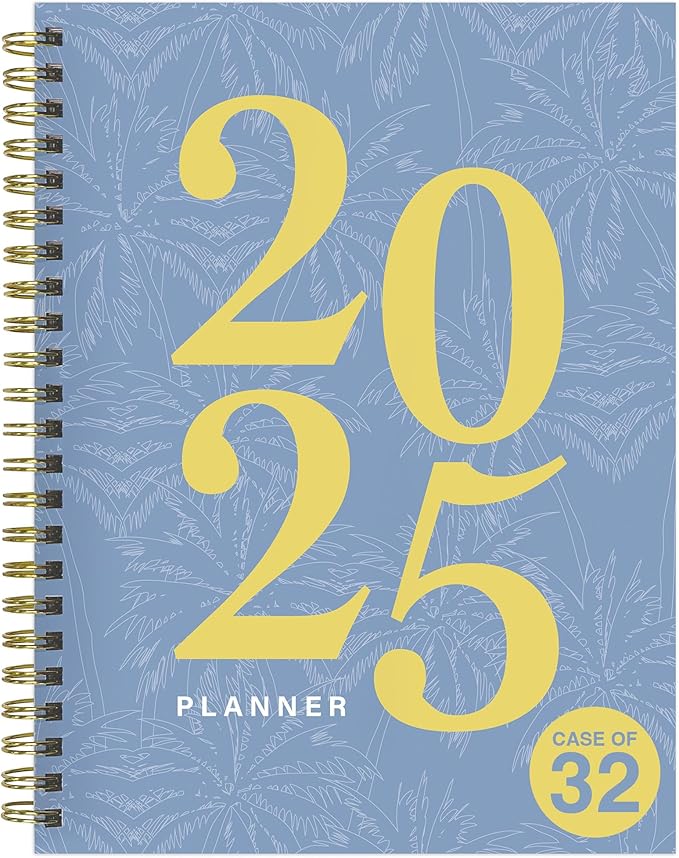 TF PUBLISHING 2025 Italian Sky Medium Weekly Monthly Planner Case of 32 - Habit & Task Trackers - Planner Monthly and Weekly with Organizer Stickers - 12 Month Calendar Planner - 6.5" x 8"