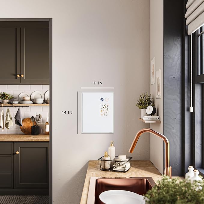 U Brands Contempo Magnetic Dry Erase Board Kit, Set of 19, 11”x14”, Fall Floral, Includes Magnets, Markers