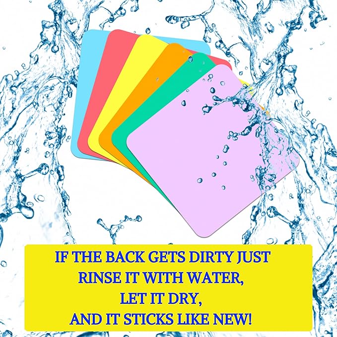 Reusable Dry Erase Sticky Notes - 6 Pack of 4 x4 Multicolor Adhesive Notes - Small Whiteboard Stickers for Labels, Lists, Reminders, and Decals