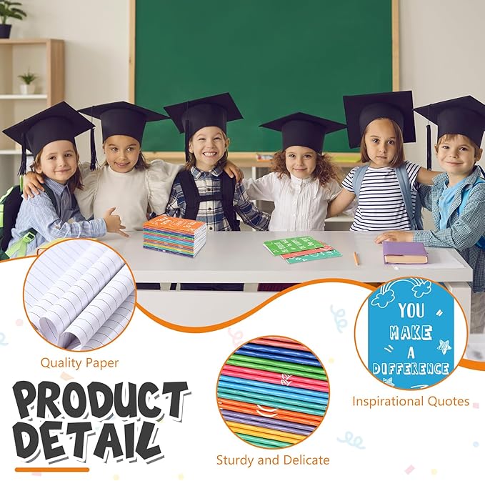 Yeaqee 72 Pcs Motivational Pens Notepads Gifts Set Inspirational Quote Ballpoint Pen Small Notebook Mini Journal Bulk Gifts for Teacher Coworker Gifts Women Office School(Uplifting)