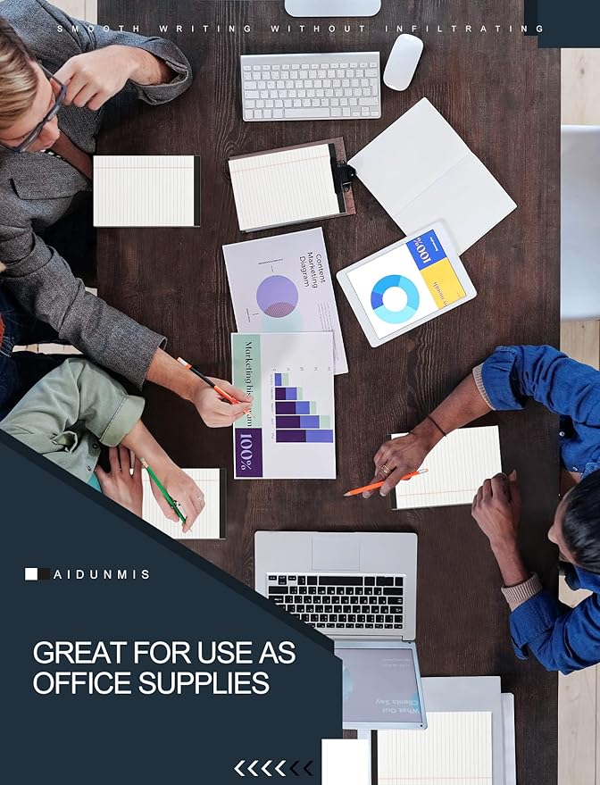 Legal Pads 5x8 Inch Writing Pads for Office Note Pads 5x8 for Work 80 GSM Paper College Ruled Legal Pad To Do List Notepad 30 Sheets 6 Pack Notebook Writing Pad Notepads for Grocery List Shopping List