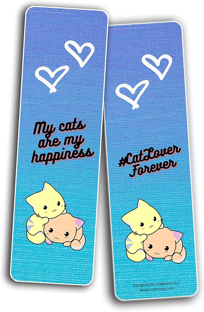 Creanoso Cats Make My Life Complete Bookmarks (5-Sets X 6 Cards) – Daily Inspirational Card Set – Interesting Book Page Clippers – Great Gifts for Adults and Professionals