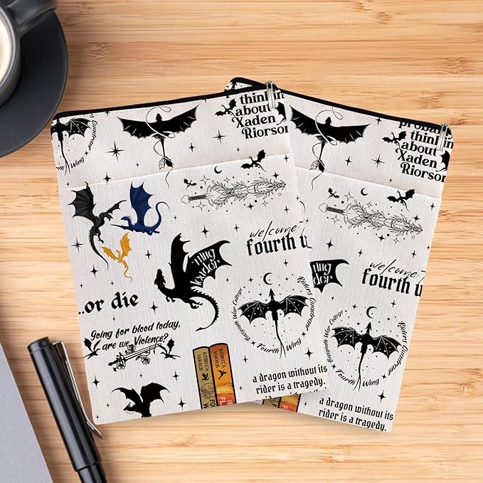 Romantasy Dark Academia Dragons Book Sleeve, Fantasy Novel Reader Gift, Bookish Gifts, Book Inspired Gift, Paperback Book Protector Book Cover Dragons Lovers Book Gifts (Dragons Book Sleeve-1105)