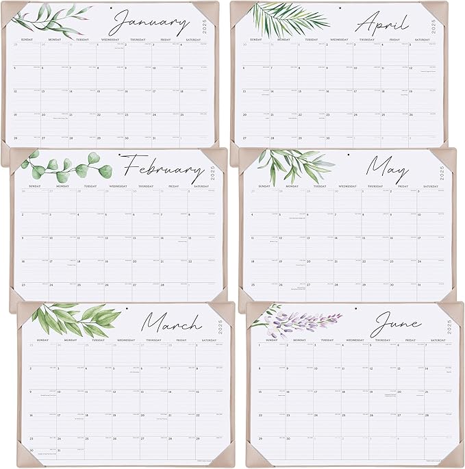 Cabbrix Desk Calendar 2025 with Desktop Mat, Large Desk Pad Calendar 21" x 16-1/2" Runs From Now to December 2025, Desk Blotter Calendar for Home School and Office, Apricot