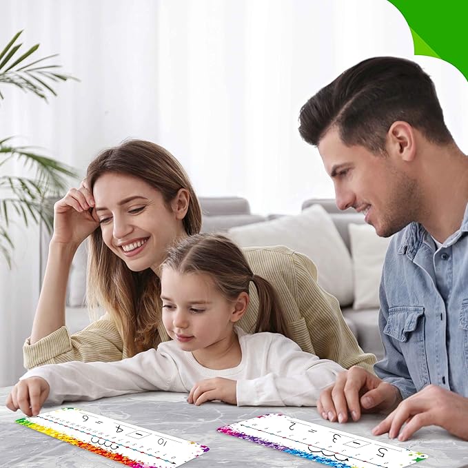 26 PCS Number Line Dry Erase Boards, Writable and Erasable Double Sided Board-0-10 on One Side & 0-20 on Other Side Math White Board for Kids, Students, Classroom and Home (12” x 4”, Colorful Stars)