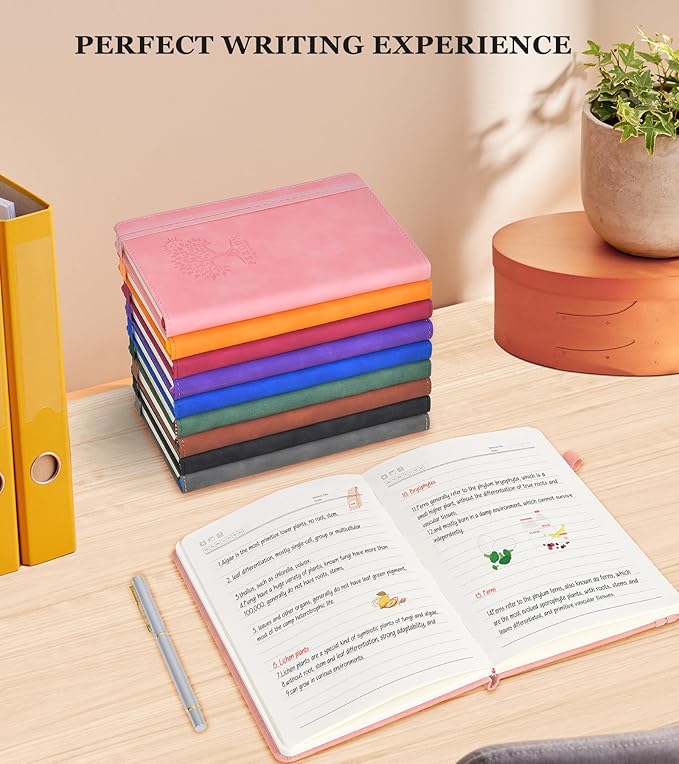 Lined Journal Notebook for Women and Men,Hardcover Leather Journaling Notebook for Writing, Travel, Business, Work and School,200 Pages A5 Notebook for Note Taking, Diary 5.9" × 8.5" - Blue