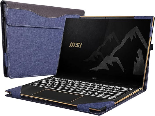 Laptop Cover for MSI Summit E13 Flip Evo Professional Laptop A11MT-022 /Summit E13 Flip Evo A12M / E13 FlipEvo A13MT 13" PU Leather Inside Pocket Cover (Blue)