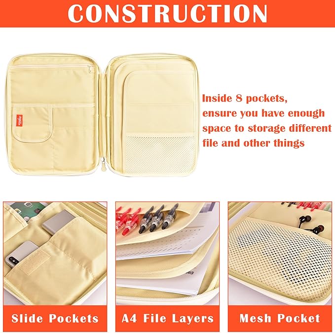 Lanola A4 Document Bags Portfolio Waterproof Business File Holder Travel Gear Organizer Electronics ccessories Bag
