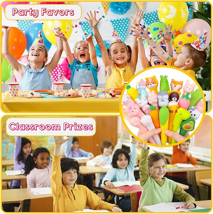 12pcs Cute Kawaii Pens For Girls Back to School Supplies Stationary Cool Pens for Teenage Girls Gifts Easter Baskets Stuffers Gifts for Tweens Girls Stress Relief Gel Ink Pens