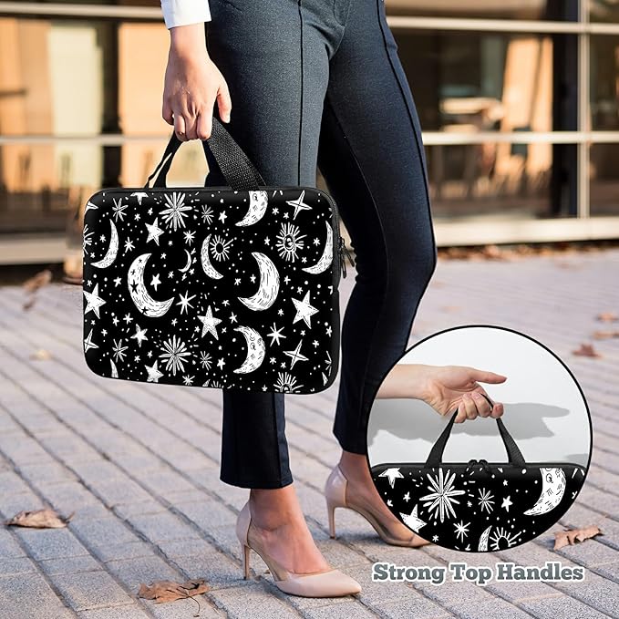 Laptop Sleeve Case Bag 13 inch, Moons Stars Slim Carrying Case Durable Handbag Travel Laptop Bag for 13 inch MacBook Air M3/M2/Pro M2/ 13" iPad Pro/Air M4/M2 2024