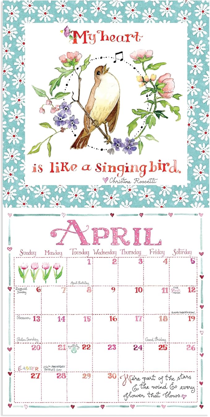 TF PUBLISHING 2025 Susan Branch Mini Calendar Case of 90 - Large Grids for Appointments and Scheduling - Vertical Monthly Wall Calendar - Home and Office Organization - Premium Matte Paper - 7"x7"