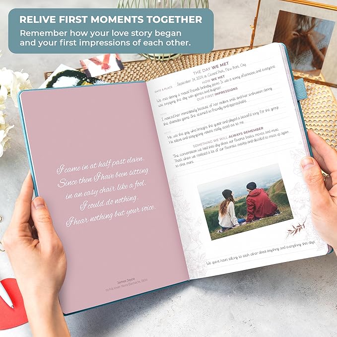 Clever Fox Anniversary Journal – Couple Memory Book & Photo Album with Writing Space – Wedding, Bridal Shower & Married Couple Gifts (Aquamarine)