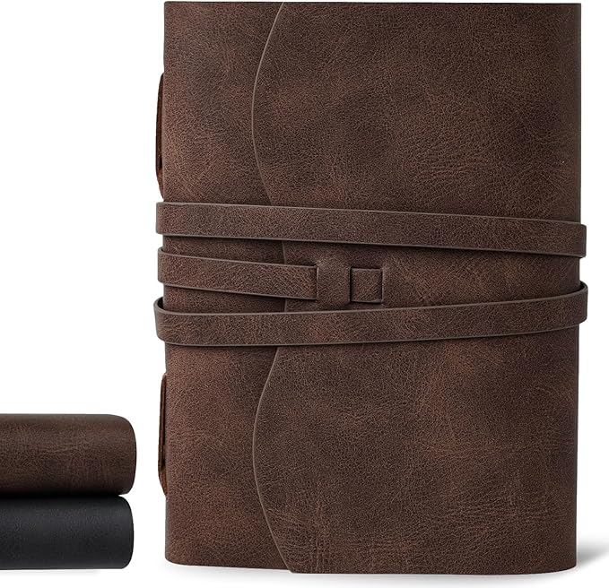 Leather Journal Notebook, 6x8 Inches Leather Bound Journal Vintage Notebook Personal Journal for Writing