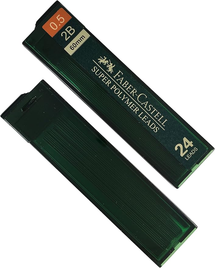 Faber-Castell 0.5mm 2B Mechanical Pencil Refills (96 Leads, 4 Tubes of 24 Leads Each)
