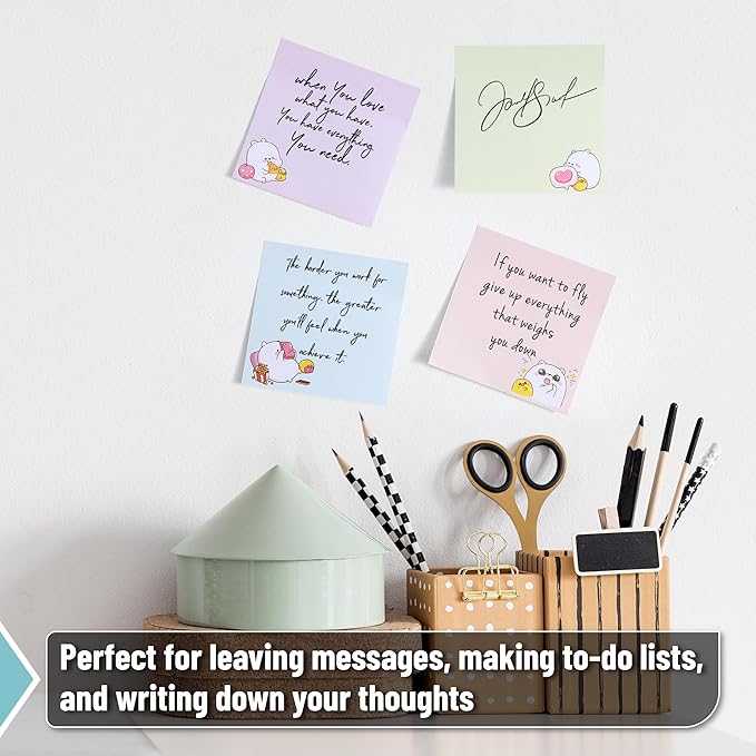 Mr. Pen- Sticky Notes, 3”x3”, 8 Pads, 400 Sheets, Cute Bear Sticky Notes, Sticky Pads Sticky Notes Aesthetic, Colorful Sticky Notes Bulk Sticky Notes Cute Sticky Notes for Women