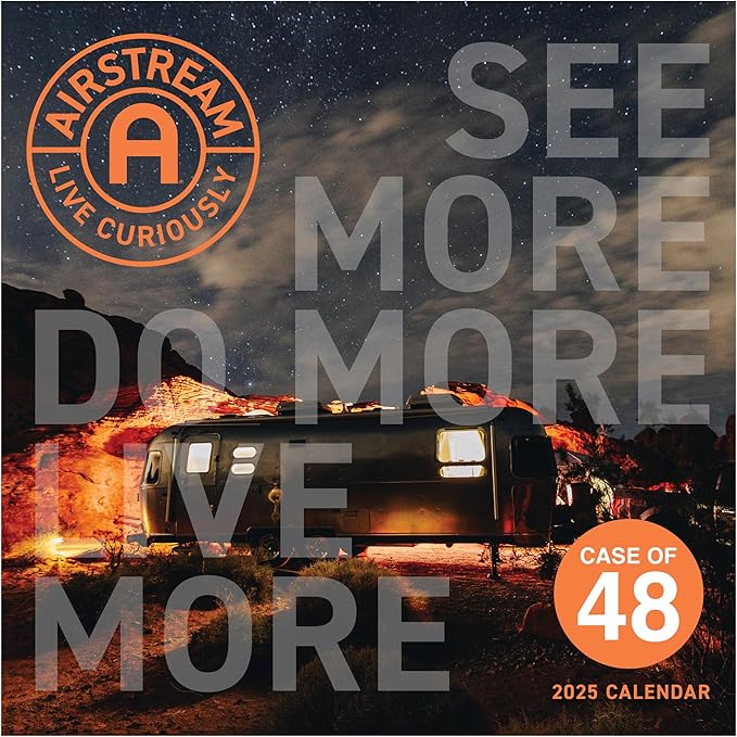 TF PUBLISHING 2025 Airstream: Live Riveted Wall Calendar Case of 48 - Large Grids for Appointments and Scheduling - Vertical Monthly Wall Calendar 2025 - Premium Matte Paper - 12" x 12"