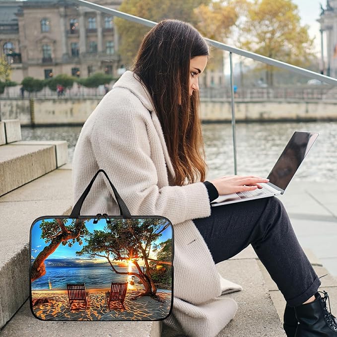 Laptop Sleeve Case Bag 13 inch, Sunset Tree Slim Carrying Case Durable Handbag Travel Laptop Bag for 13 inch MacBook Air M3/M2/Pro M2/ 13" iPad Pro/Air M4/M2 2024