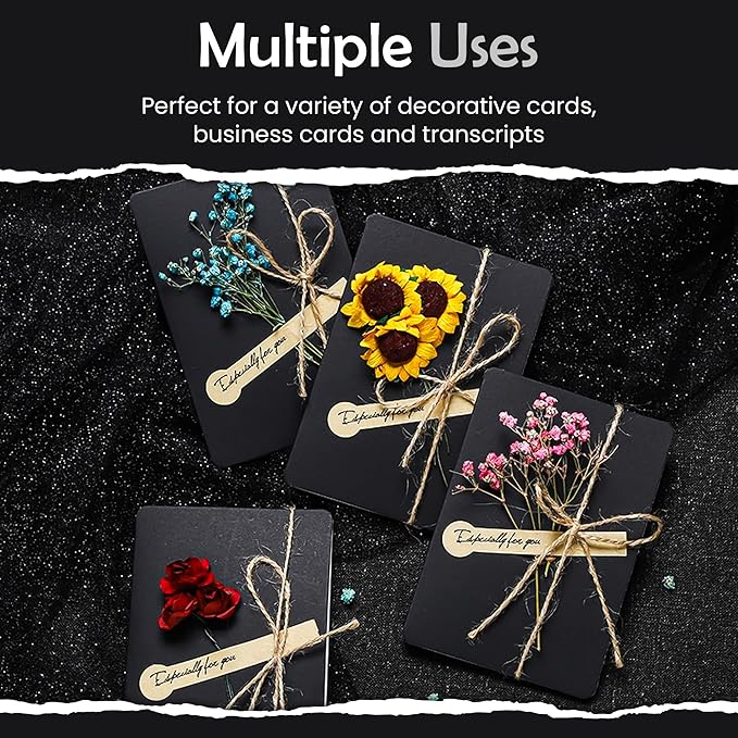 SANZIX 120 Sheets Black Cardstock 5" x 7" - 80 Lbs 220 GSM | Heavyweight Thick Paper Black Cardstock 5x7 | Perfect 5x7 Black Cardstock Printer Paper for Menus, DIY Cards, Invitations & Postcards