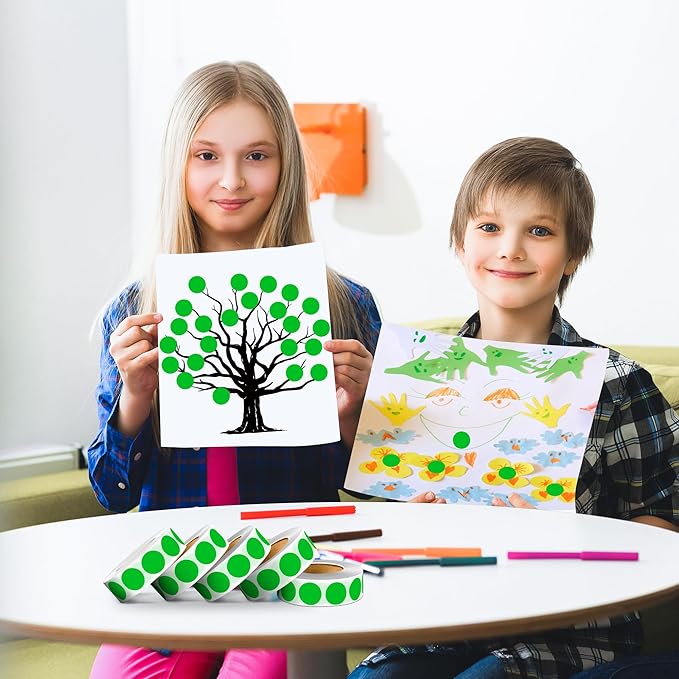 PARLAIM 10 Rolls 3/4" Dot Stickers, 10000 Pack Round Color-Code Circle Labels, Green Sticker for Color Coding