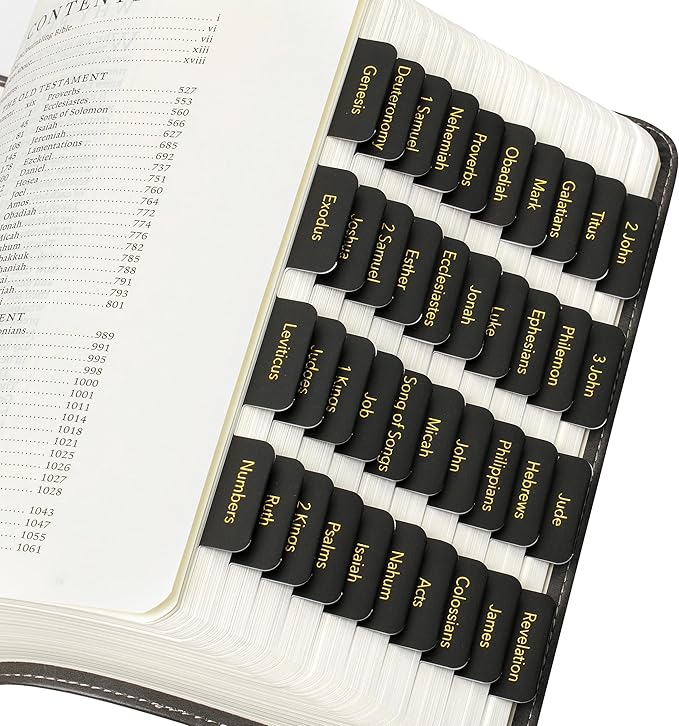 Mr. Pen- Bible Tabs, 75 Tabs, Black with Gold Foil Lettering, Laminated Bible Tabs for Women and Men, Bible Tabs for Study Bible Index Tabs, Bible Book Tabs, Bible Labels Tabs, Mr Pen Bible Tabs